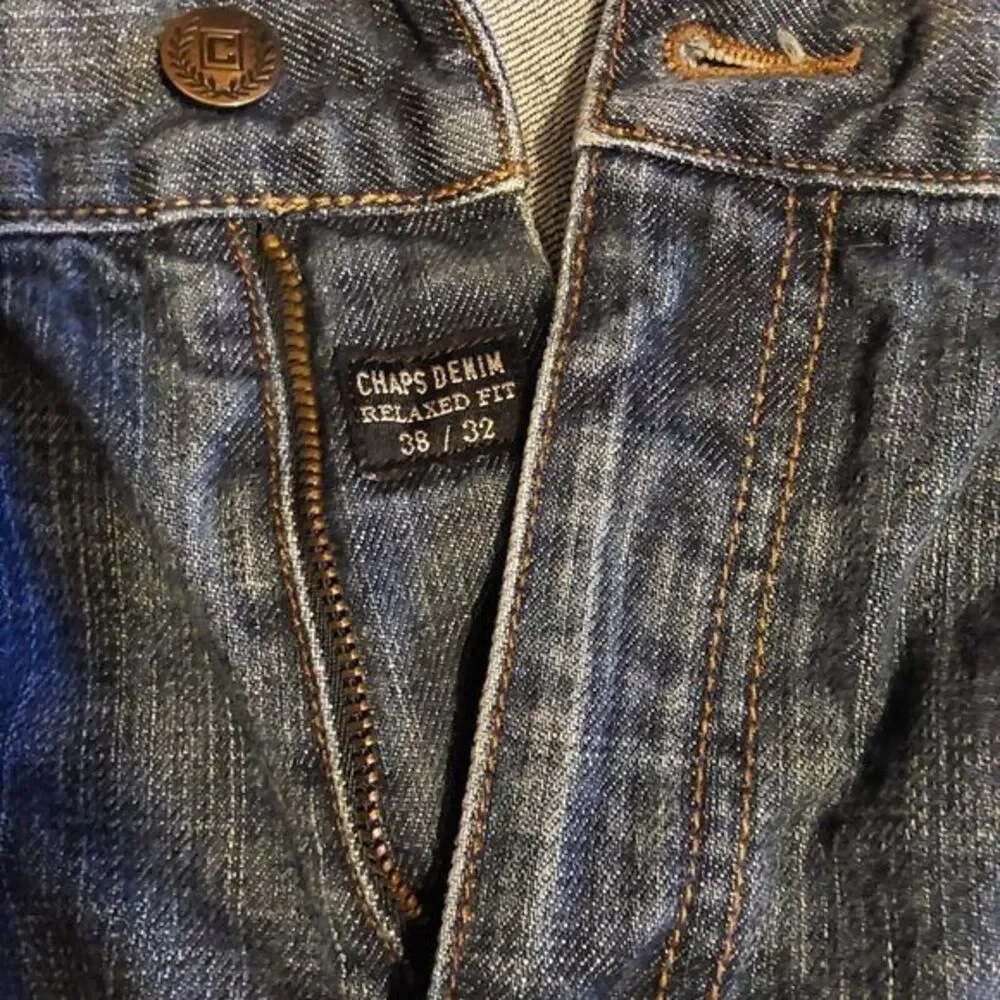 Chaps Straight Leg Mens Jeans Size 38x32 Relaxed Fit 1978 Chaps Denim‎ Dark Wash